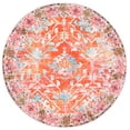 thumbnail image 1 of SAFAVIEH Riviera Dzvezda Abstract Polyester Machine Washable Area Rug, Orange/Light Blue, 6'7" x 6'7" Round, 1 of 8