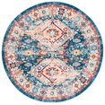 thumbnail image 1 of SAFAVIEH Riviera Jacob Oriental Polyester Machine Washable Area Rug, Blue/Gold, 6'7" x 6'7" Round, 1 of 8