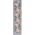 thumbnail image 1 of SAFAVIEH Riviera Jacob Oriental Polyester Machine Washable Runner Rug, Blue/Gold, 2'2" x 9', 1 of 8