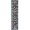 thumbnail image 1 of SAFAVIEH Riviera Ulysses Medallion Polyester Machine Washable Runner Rug, Blue/Black, 2'2" x 9', 1 of 8