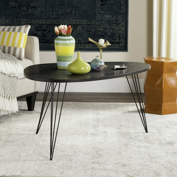 SAFAVIEH Rocco Retro Mid-Century Wood Coffee Table, Black