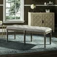 thumbnail image 1 of SAFAVIEH Rocha 19''H French Brasserie Tufted Bench, Grey Velvet, 1 of 7