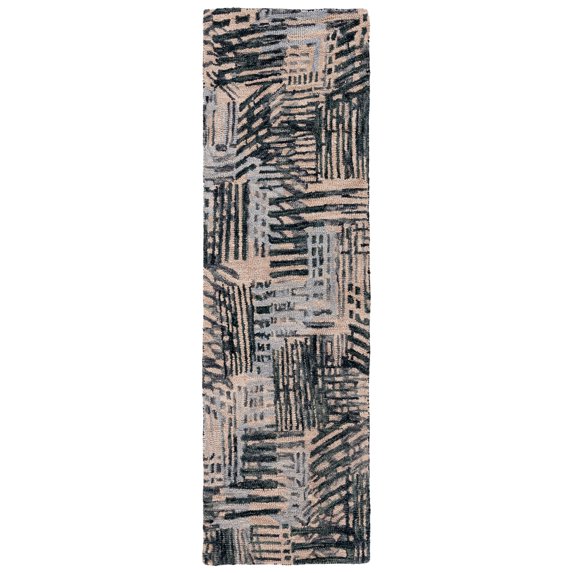 SAFAVIEH Rodeo Drive Alaois Abstract Runner Rug, Black/Ivory, 2'3" x 8'