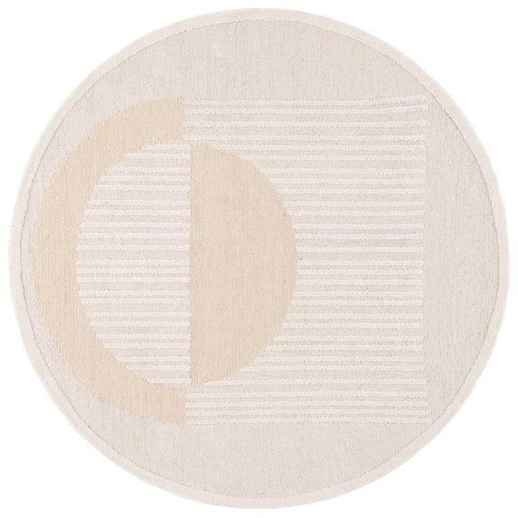 SAFAVIEH Rodeo Drive Alayna Abstract Area Rug, Ivory/Beige, 6' x 6' Round
