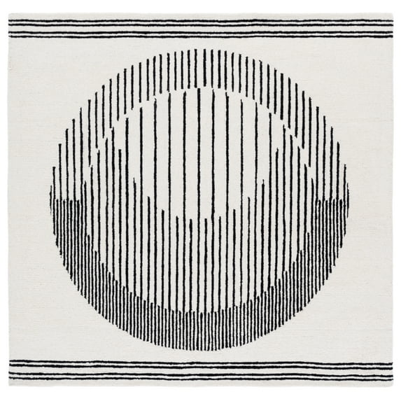 SAFAVIEH Rodeo Drive Becky Geometric Area Rug, Ivory/Black, 6' x 6' Square
