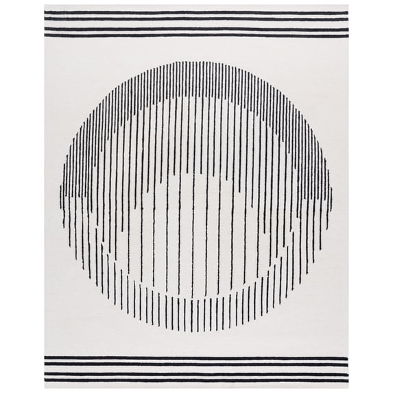 SAFAVIEH Rodeo Drive Becky Geometric Area Rug, Ivory/Black, 9' x 12'