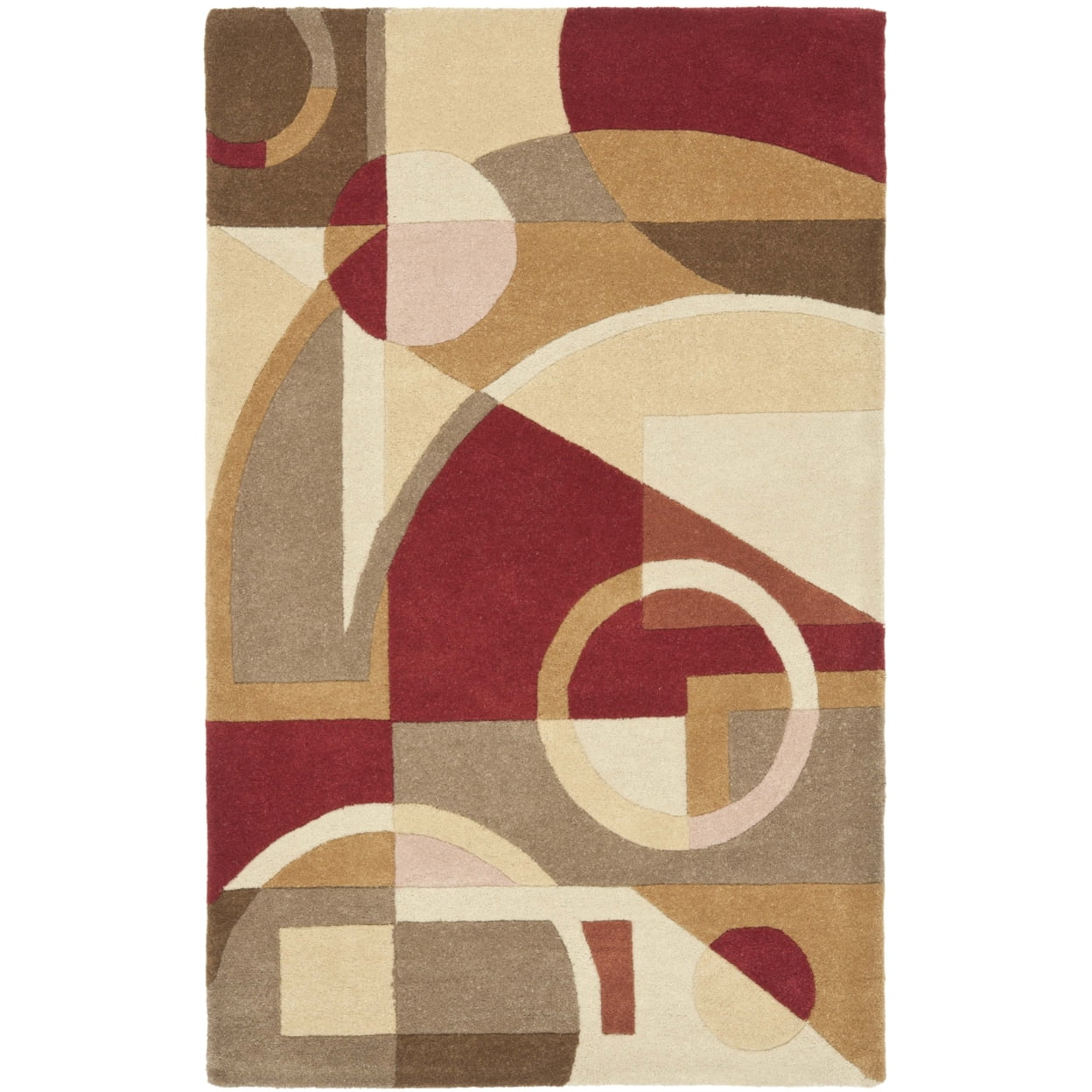 Beige and Multi Wool Handmade Abstract Area Rug 9'6" x 13'6"