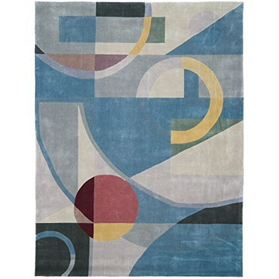 SAFAVIEH Rodeo Drive Clarissa Abstract Geometric Wool Area Rug, Blue/Multi, 6' x 9'