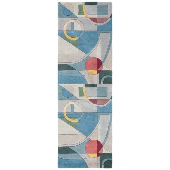 SAFAVIEH Rodeo Drive Clarissa Abstract Wool Runner Rug, Blue/Multi, 2'3" x 18'
