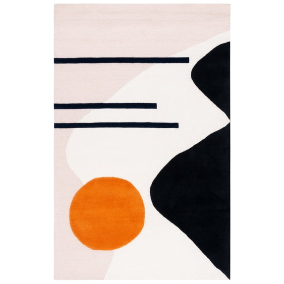SAFAVIEH Rodeo Drive Corine Abstract Area Rug, Blush/Black, 9' x 12'