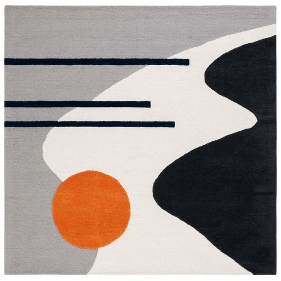 SAFAVIEH Rodeo Drive Corine Abstract Area Rug, Gray/Black, 6' x 6' Square