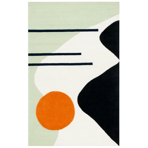 SAFAVIEH Rodeo Drive Corine Abstract Area Rug, Green/Black, 4' x 6'
