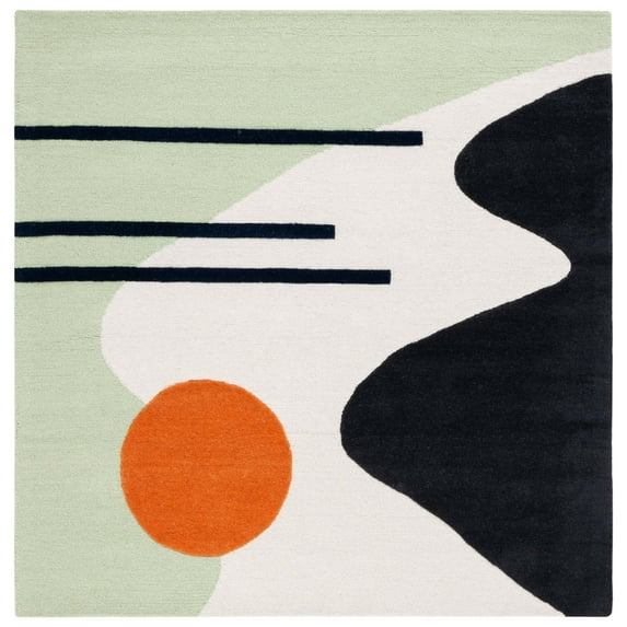 SAFAVIEH Rodeo Drive Corine Abstract Area Rug, Green/Black, 6' x 6' Square
