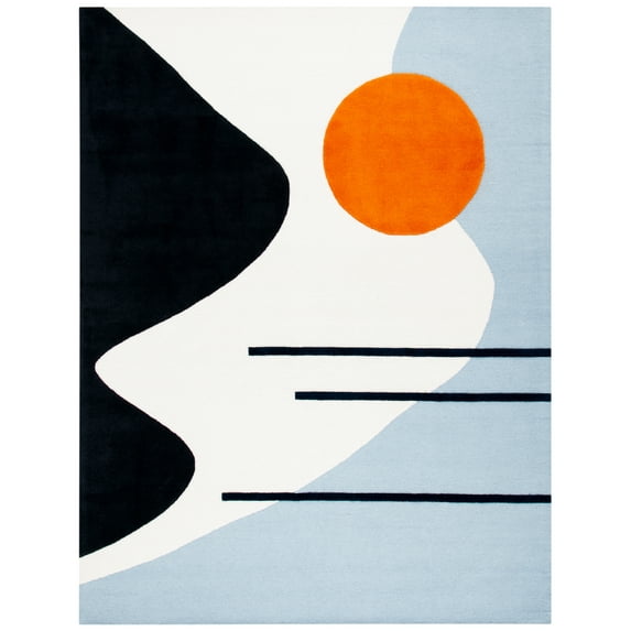 SAFAVIEH Rodeo Drive Corine Abstract Area Rug, Ivory/Blue, 8' x 10'