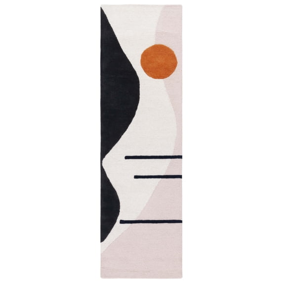 SAFAVIEH Rodeo Drive Corine Abstract Runner Rug, Blush/Black, 2'3" x 8'