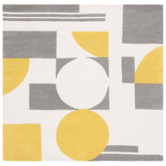 SAFAVIEH Rodeo Drive Darien Abstract Area Rug, Gray/Gold, 6' x 6' Square