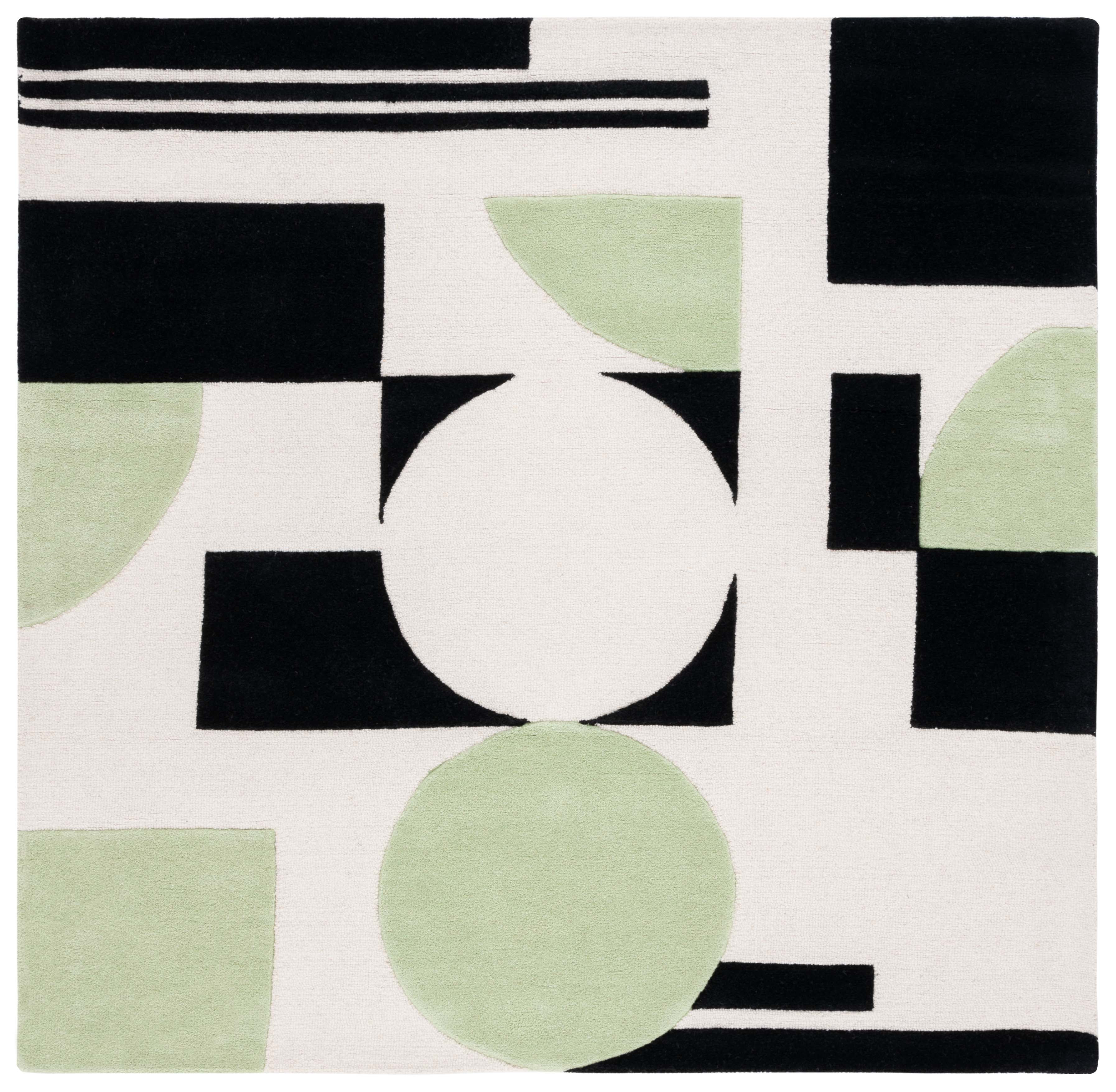 SAFAVIEH Rodeo Drive Darien Abstract Area Rug, Green/Black, 6' x 6' Square