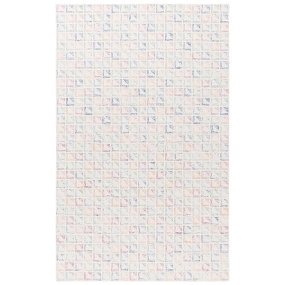 SAFAVIEH Rodeo Drive Declan Geometric Area Rug, Ivory/Blue, 5' x 8'