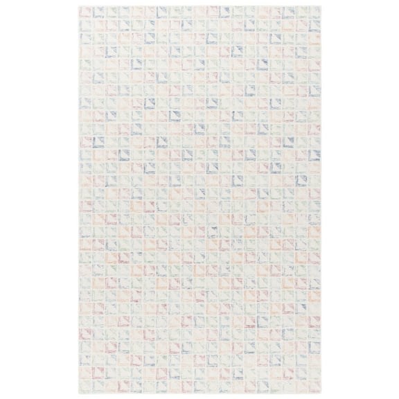SAFAVIEH Rodeo Drive Declan Geometric Area Rug, Ivory/Blue, 8' x 10'