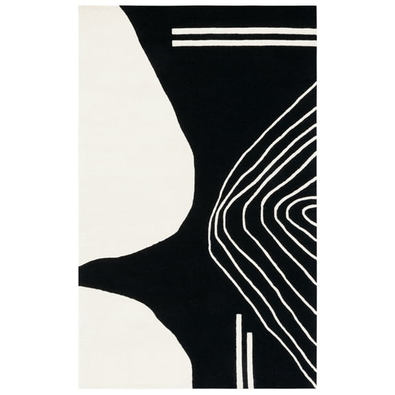 SAFAVIEH Rodeo Drive Dusan Abstract Area Rug, Black/Ivory, 3' x 5'