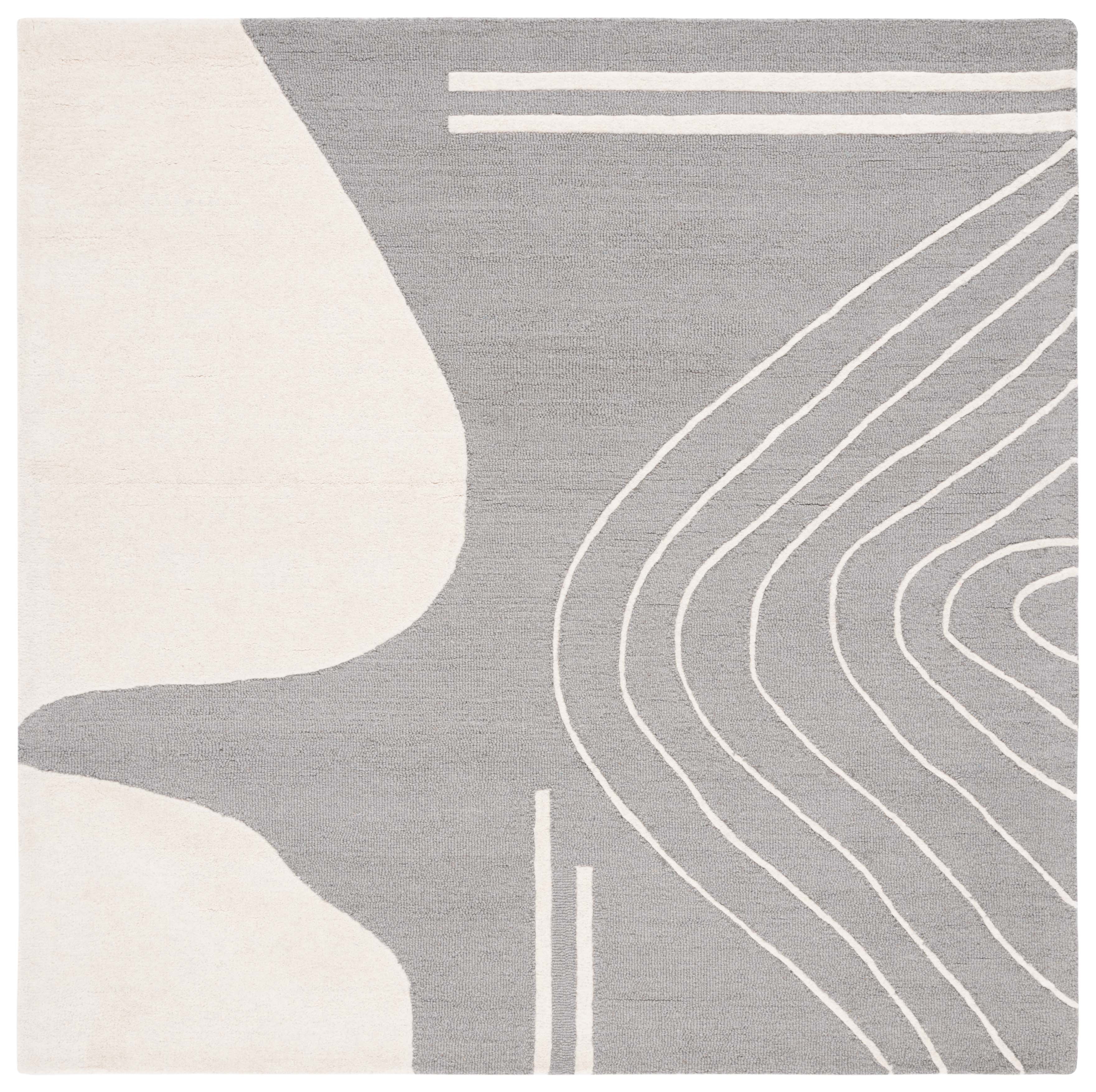 SAFAVIEH Rodeo Drive Dusan Abstract Area Rug, Gray/Ivory, 6' x 6' Square