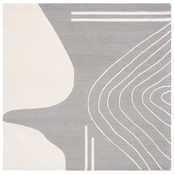 SAFAVIEH Rodeo Drive Dusan Abstract Area Rug, Gray/Ivory, 6' x 6' Square