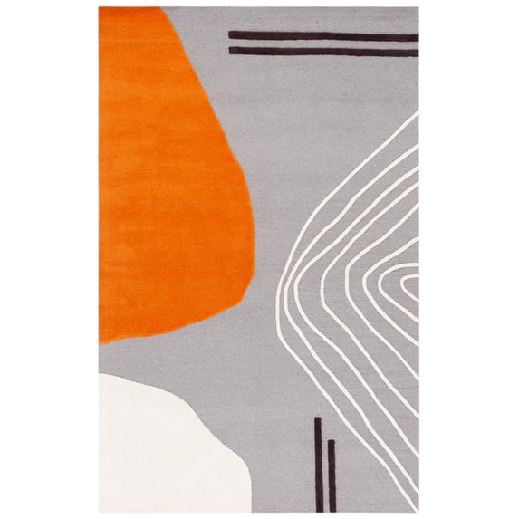 SAFAVIEH Rodeo Drive Dusan Abstract Area Rug, Gray/Rust, 2'3" x 4'