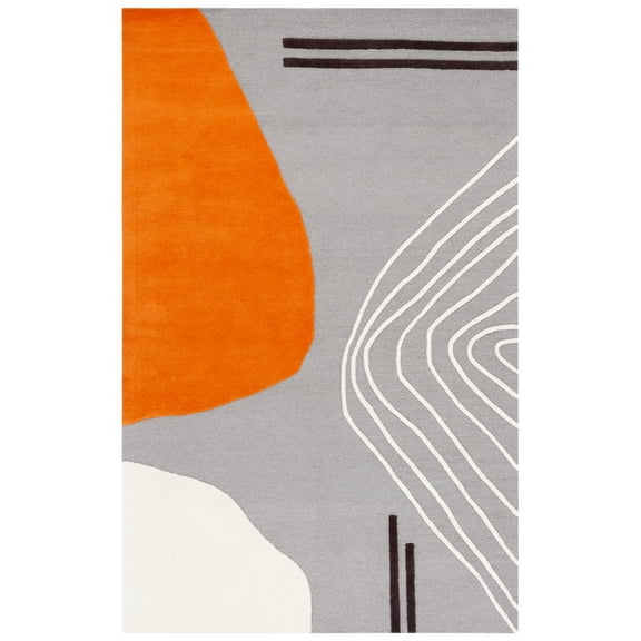 SAFAVIEH Rodeo Drive Dusan Abstract Area Rug, Gray/Rust, 4' x 6'