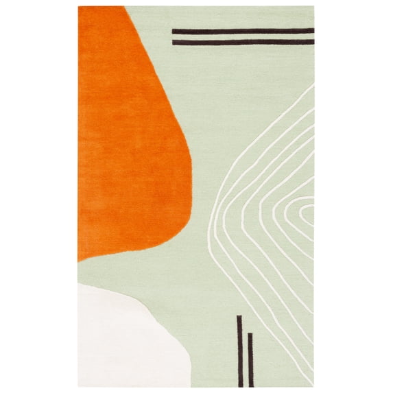 SAFAVIEH Rodeo Drive Dusan Abstract Area Rug, Green/Rust, 8' x 10'