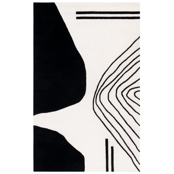 SAFAVIEH Rodeo Drive Dusan Abstract Area Rug, Ivory/Black, 4' x 6'