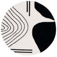 thumbnail image 1 of SAFAVIEH Rodeo Drive Dusan Abstract Area Rug, Ivory/Black, 6' x 6' Round, 1 of 8