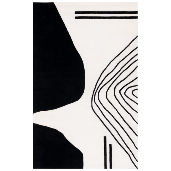 SAFAVIEH Rodeo Drive Dusan Abstract Area Rug, Ivory/Black, 6' x 9'