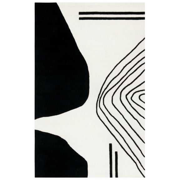 SAFAVIEH Rodeo Drive Dusan Abstract Area Rug, Ivory/Black, 8' x 10'
