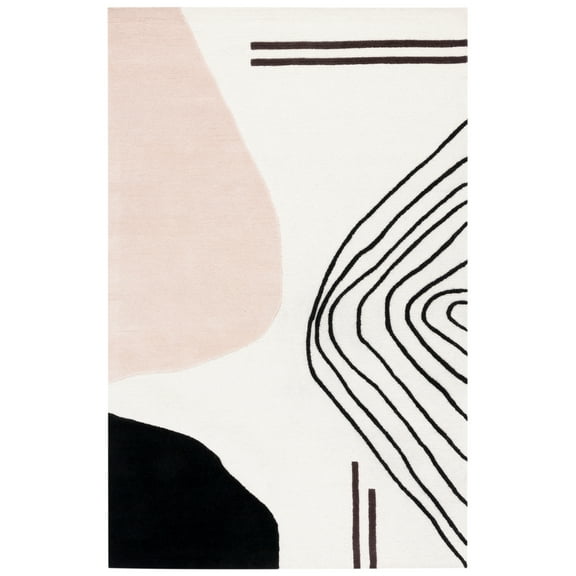 SAFAVIEH Rodeo Drive Dusan Abstract Area Rug, Ivory/Blush, 9' x 12'