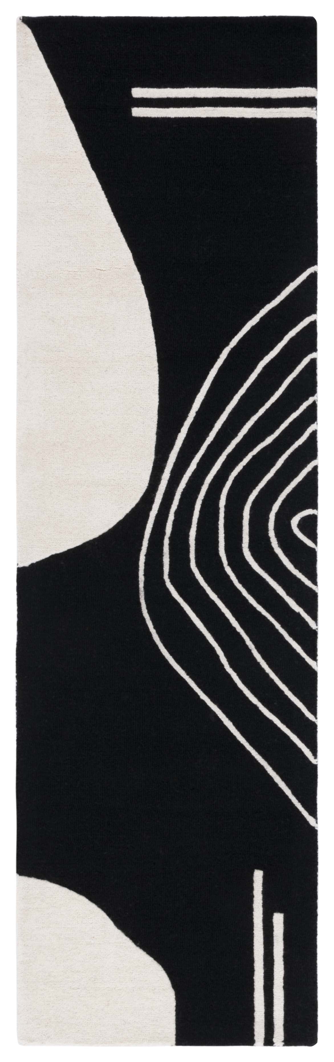 SAFAVIEH Rodeo Drive Dusan Abstract Runner Rug, Black/Ivory, 2'3" x 8'