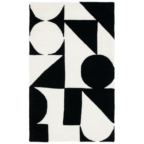 SAFAVIEH Rodeo Drive Eliza Abstract Area Rug, Ivory/Black, 3' x 5'