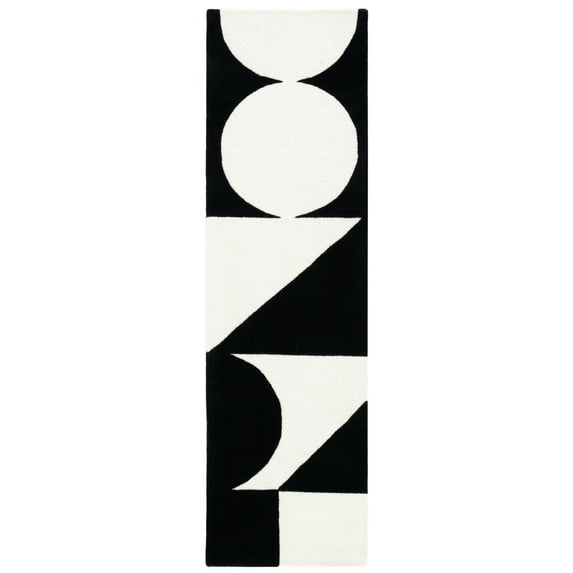 SAFAVIEH Rodeo Drive Eliza Abstract Runner Rug, Ivory/Black, 2'3" x 8'
