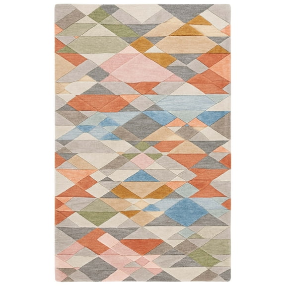 SAFAVIEH Rodeo Drive Elvin Geometric Area Rug, Grey/Blush, 2' x 3'