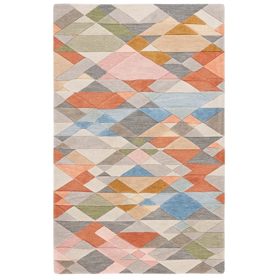 SAFAVIEH Rodeo Drive Elvin Geometric Area Rug, Grey/Blush, 5' x 8'