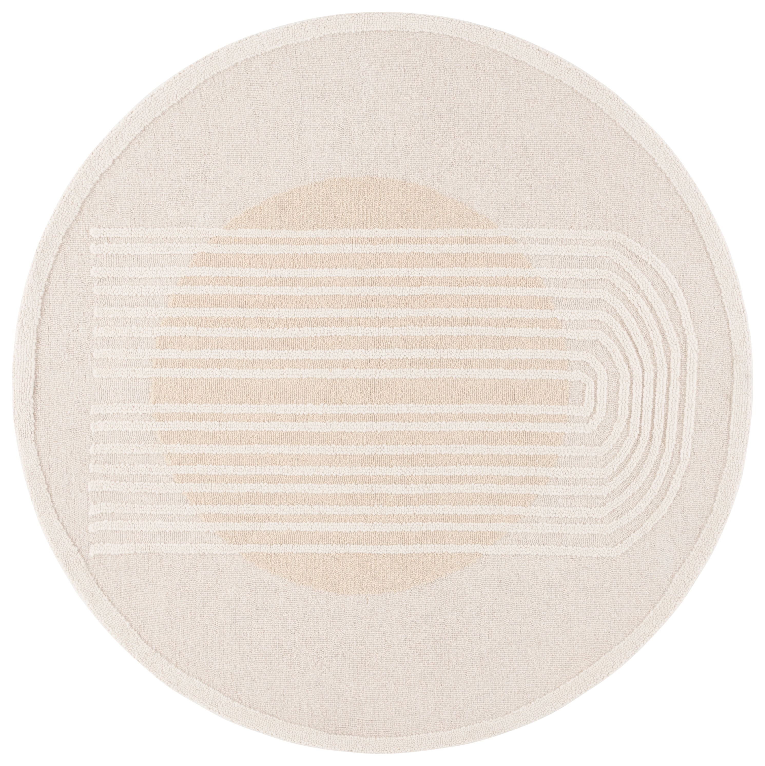 SAFAVIEH Rodeo Drive Guliana Abstract Area Rug, Ivory/Beige, 6' x 6' Round