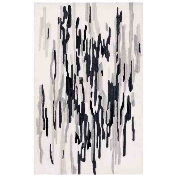 SAFAVIEH Rodeo Drive Jesper Abstract Area Rug, Ivory/Black, 4' x 6'