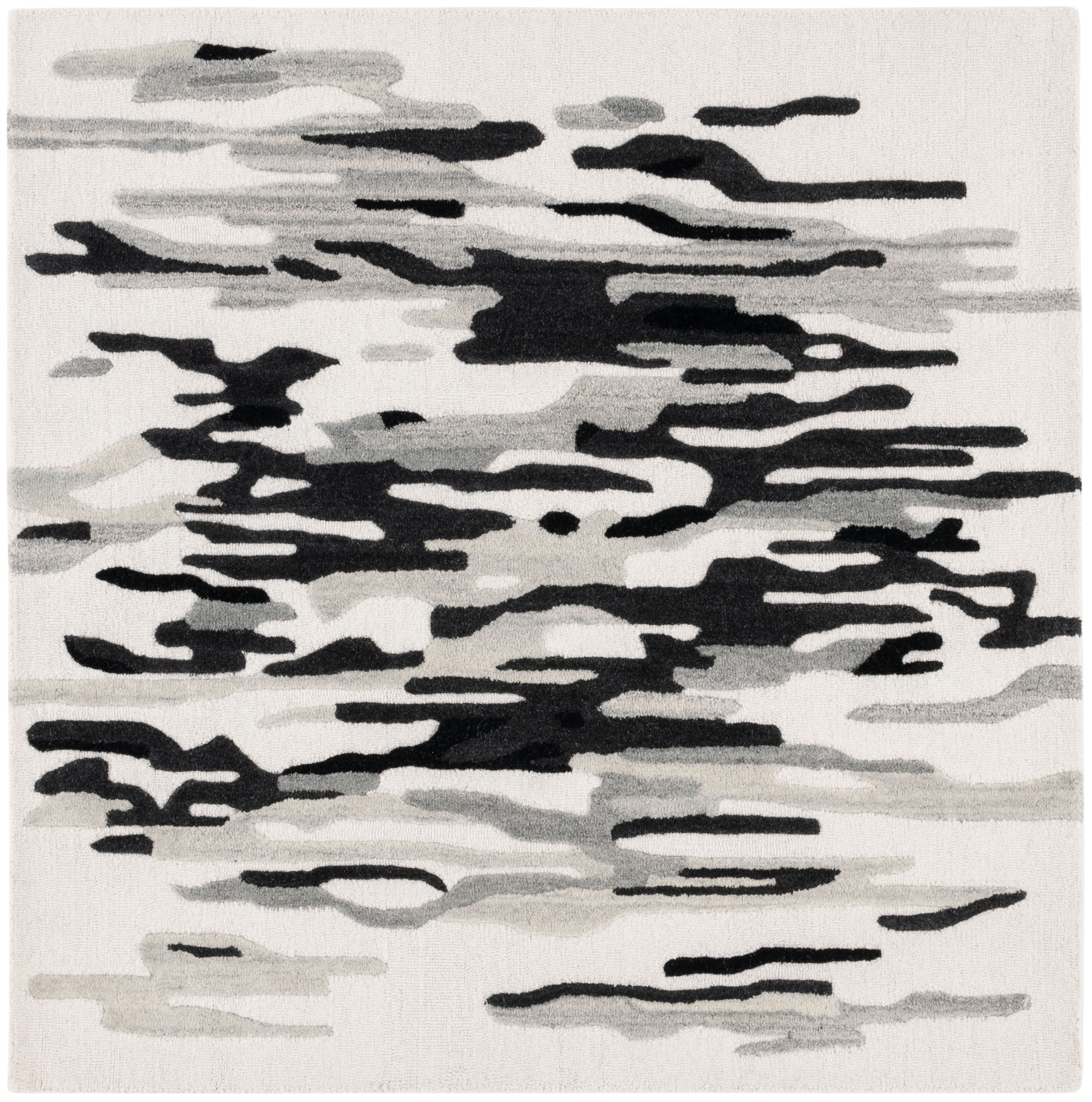 SAFAVIEH Rodeo Drive Jesper Abstract Area Rug, Ivory/Black, 6' x 6' Square