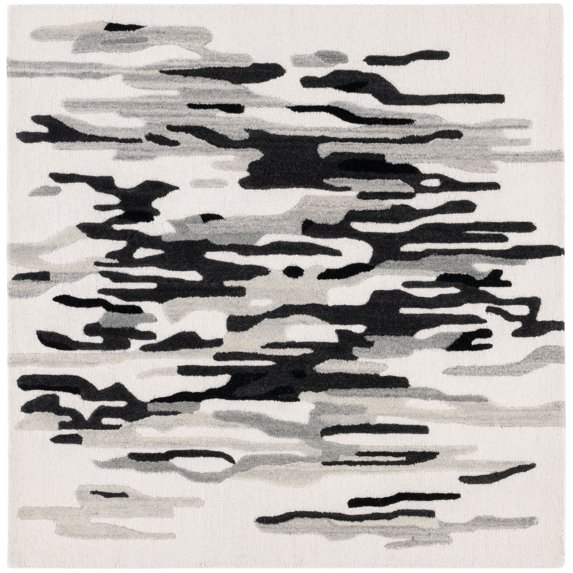 SAFAVIEH Rodeo Drive Jesper Abstract Area Rug, Ivory/Black, 6' x 6' Square