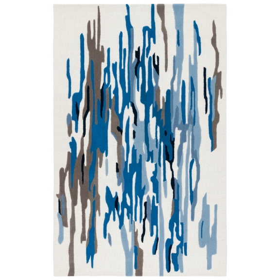 SAFAVIEH Rodeo Drive Jesper Abstract Area Rug, Ivory/Blue, 8' x 10'