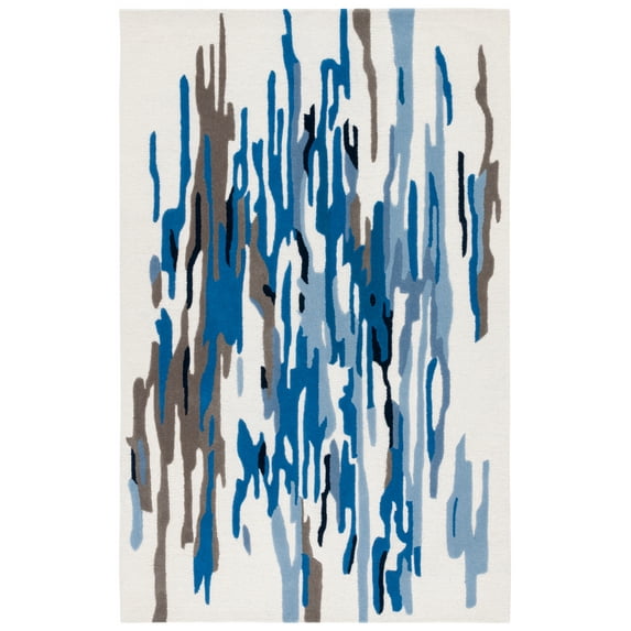 SAFAVIEH Rodeo Drive Jesper Abstract Area Rug, Ivory/Blue, 8' x 10'