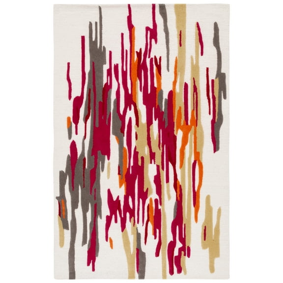 SAFAVIEH Rodeo Drive Jesper Abstract Area Rug, Ivory/Red, 4' x 6'