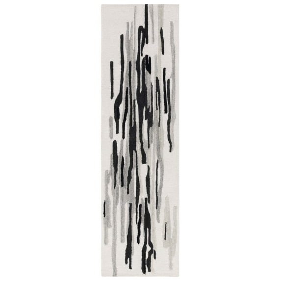 SAFAVIEH Rodeo Drive Jesper Abstract Runner Rug, Ivory/Black, 2'3" x 8'