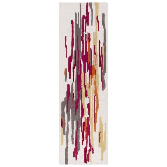 SAFAVIEH Rodeo Drive Jesper Abstract Runner Rug, Ivory/Red, 2'3" x 8'