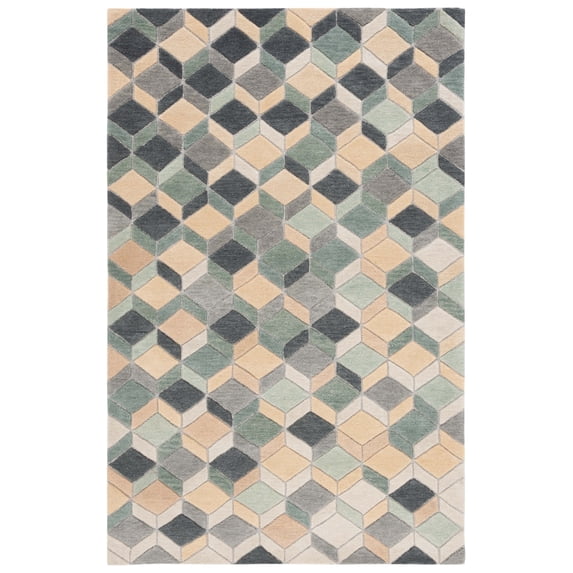SAFAVIEH Rodeo Drive Jolanta Geometric Area Rug, Beige/Gray, 4' x 6'