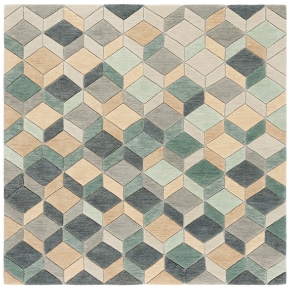SAFAVIEH Rodeo Drive Jolanta Geometric Area Rug, Beige/Gray, 6' x 6' Square